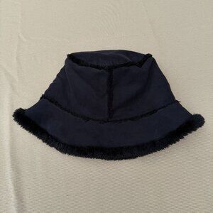Vintage Winter Black Bucket Hat
